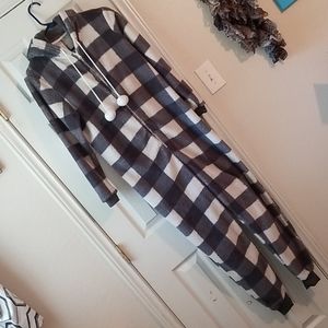 Gray and white adult onsie